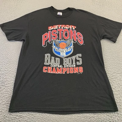 Vintage Detroit Pistons T-Shirt Mens XL 1989 Bad Boys Champs USA Single Stitch - Image 1 of 4