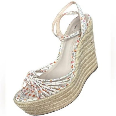 Schutz Floral Gianne Espadrille 6” Platform Wedge Sandals, Size 8B - Image 1 of 4