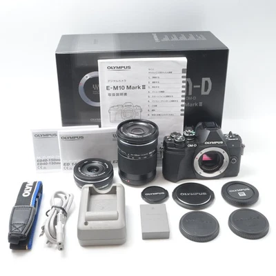 OLYMPUS OM-D E-M10 MarkIII Black 14-42mm 40-150mm Lens kit(1318shots)[Mint]#5508 - Image 1 of 4