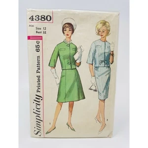 Simplicity 4380 Vintage 60' Misses Suit - 2 Skirts, Size 12 Bust 32, COMPLETE - Picture 1 of 2
