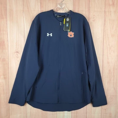 Chaqueta del equipo de fútbol Under Armour Auburn Tigers para hombre XL azul elástica cremallera completa Foto 1 de 4