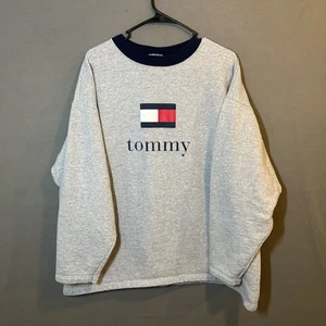 VTG Tommy Hilfiger Crew Adult XL Grey Baggy Made In USA - Bild 1 von 13