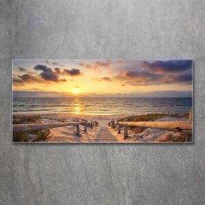 Tulup Glass Print Wall Art Image Picture 120x60cm - Path to the beach
