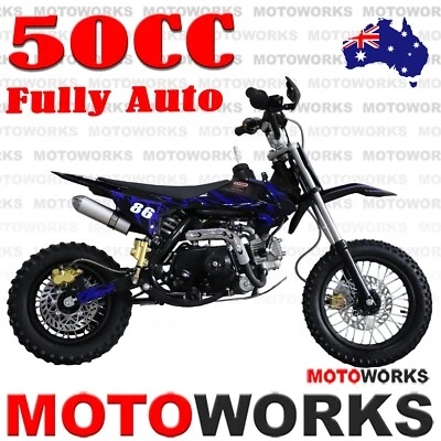 50cc Fully Auto Electric Start Dirt Trail PIT Bike Motor 2 wheels Junior Bike BU - image 1 of 4