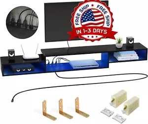 Soporte flotante para TV de 71 pulgadas con toma de corriente LED moderno US NEW - Picture 1 of 8