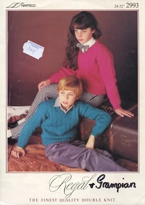 Hayfield 2993 Child Sweater DK 24-32" Vintage Knitting Pattern - Picture 1 of 3