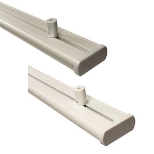 Gardinenschienen Vorhangschienen 3-läufig mit Deckenträger weiß oder alu silber - Bild 1 von 7