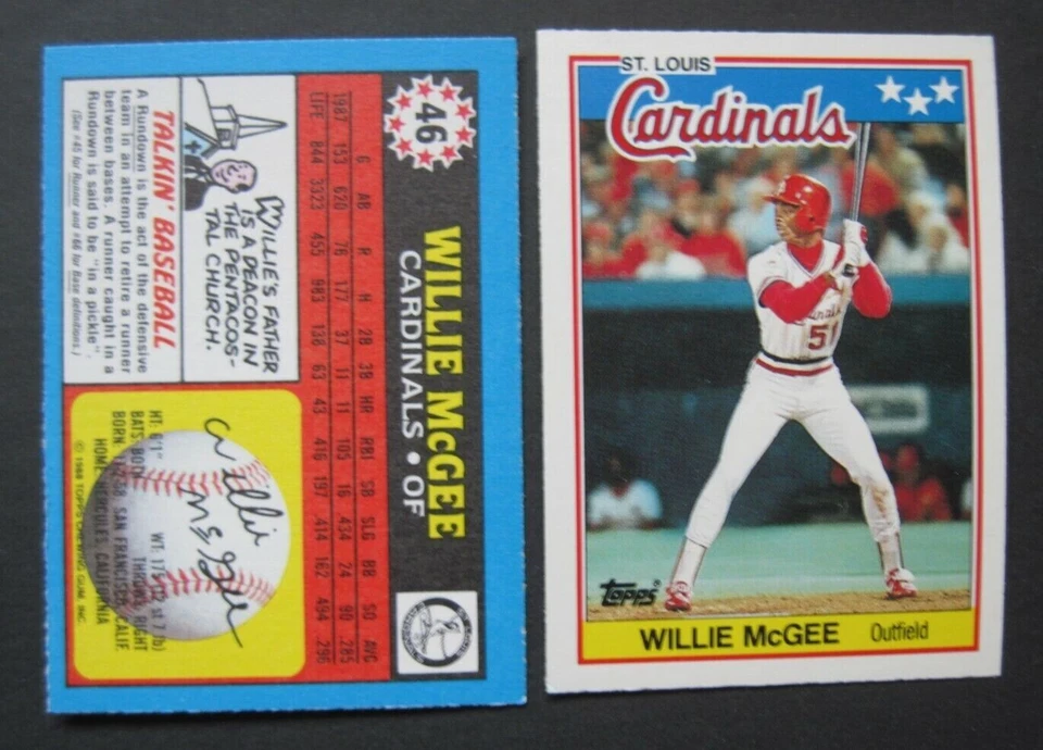WILLIE McGEE CARDS You Pick 1984-1993 Topps Fleer Donruss Leaf Score Upper Deck - Image 1 of 1