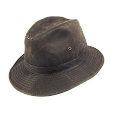 Dorfman Pacific Hats Weathered Cotton Safari Fedora - Brown