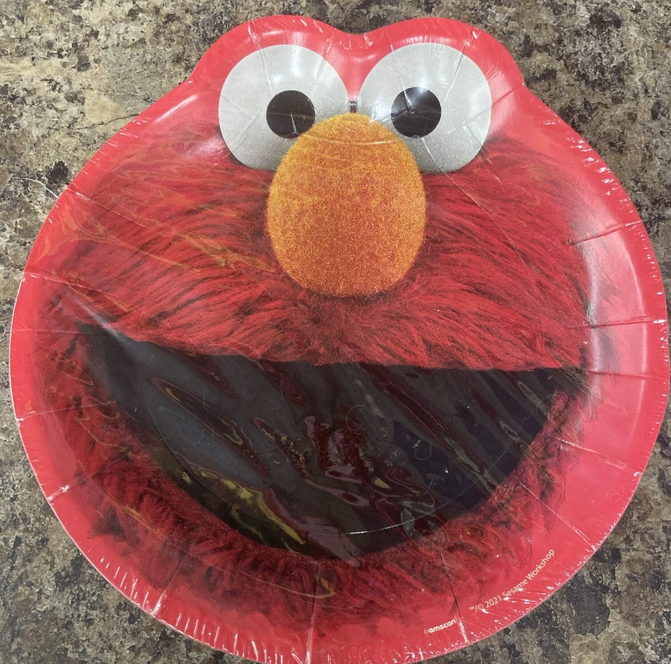 Sesame Street Elmo Dessert Plates Birthday Party Supplies 8 Per Package NEW - Image 1 of 1
