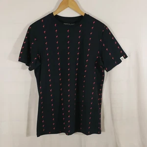 Free Planet T-Shirt Men's Size Small Navy Blue Pink Flamingo Print Short Sleeve - Picture 1 of 9