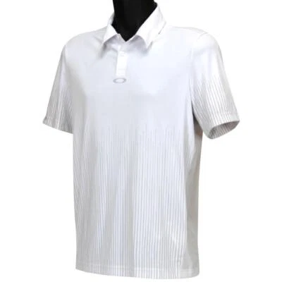Oakley Football Uniform Polo Mens Size S Small White Grey Golf Casual Shirt Tee - image 1 of 3