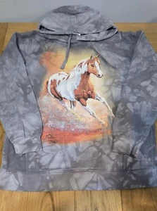 The Mountain Size M Sunset Gallop Gray Medium Weight Hooded Sweatshirt - Picture 1 of 8
