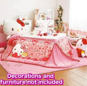 Hello kitty Pink Kotatsu Futon cover (for 75×75cm kotatsu table) ＆mattress set - Picture 1 of 7