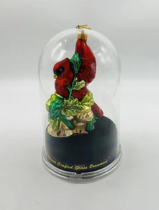 Unique Treasures Collection Red Cardinal Bird Glass Ornament Mouth Blown New - Picture 1 of 7