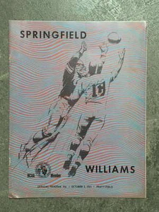 WILLIAMS COLLEGE @ SPRINGFIELD COLLEGE COLLEGE FOOTBALL PROGRAM 1965 EX - Imagen 1 de 2