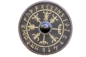 24" Viking Runes Helms of Awe Norse round Shield - Picture 1 of 3