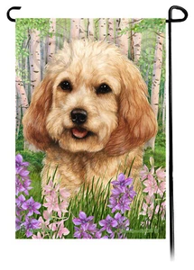 Spring Flowers Garden Flag - Buff Cockapoo - Picture 1 of 1