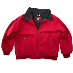 Chaqueta Lands End para mujer XL cremallera completa forrada de lana roja Oeko-Tex nailon 18 - Imagen 1 de 17