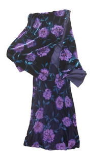 MONSOON vintage maxi skirt & scarf set in silk velvet devore floral print UK 12 - Picture 1 of 19