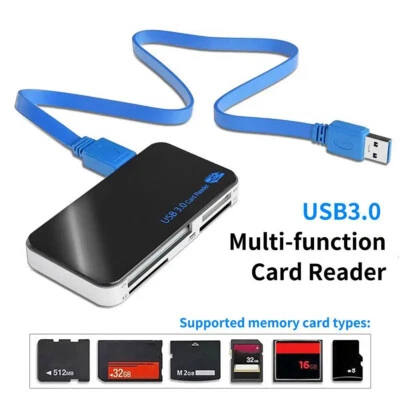 USB 3.0 Memory Card Reader Adapter 5GBPS Fit CF/TF/SD/Micro SD/XD/M2/MS Card Lot - Image 1 of 4