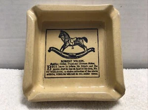 Moira Pottery Stoneware Vintage HEAVY Advertising Ashtray Robert Wilson Saddlery - Picture 1 of 10