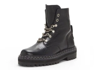 Vince Camuto Popinta Black Soft Goat Side Zipper Rounded Toe Chain Detailed Boot - Picture 1 of 5