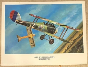 Capt. estampado de aviación Avión E. V. Rickenbacker en Nieuport 28 - Imagen 1 de 1
