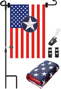 Garden Flag Stand and Shepherd Hook,18 Inch Garden Flag Pole Holder with One Tig - Picture 1 of 6