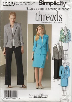 Simplicity Sewing Pattern 2229 Jacket Suit Trousers & Skirt Ties Size 8 - 16 New - Image 1 of 4