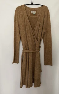Anthropologie Saturday Sunday Wrap Dress Womens Size Medium Cloud Tan - Picture 1 of 4