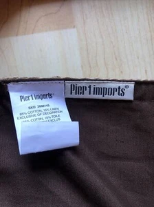 Pier 1 Imports Linen Blend Jute Trim Brown Curtain Panel 52" x 84" NWOT - Picture 1 of 5