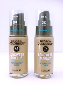 2 x Revlon ColorStay Longwear Makeup Normal/Dry Skin 200 NUDE - Picture 1 of 2