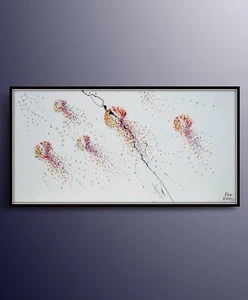Jellyfish 67", animal Oil Painting on canvas, underwater art, by Koby Feldmos - Picture 1 of 4