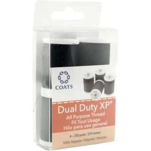 Coats Dual Duty XP rosca multiusos 4 carretes 250yd negro 91004 0900 - Imagen 1 de 1