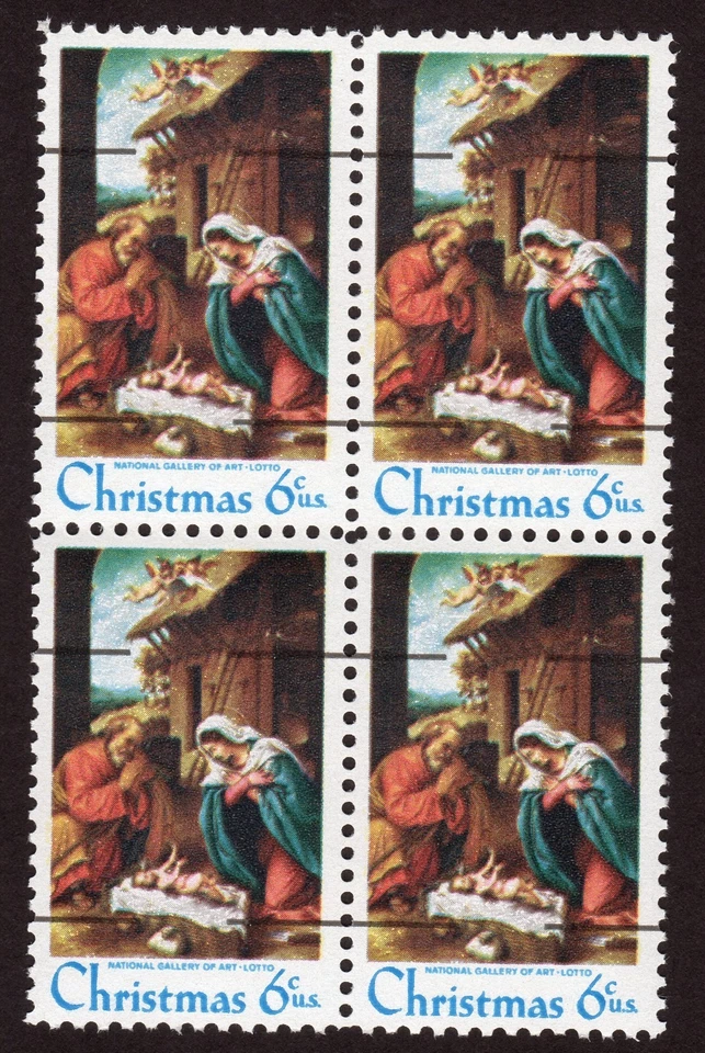 Scott #1414a Nativity Precancel Block of 4 Stamps - MNH - Image 1 of 1
