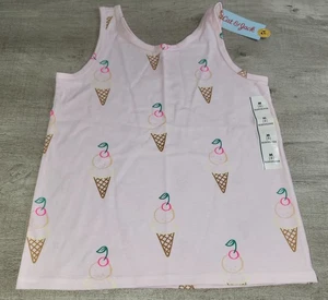 Camiseta sin mangas Cat & Jack rosa claro suave conos de helado cereza talla M 8 nueva con etiquetas - Imagen 1 de 4