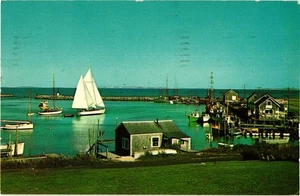 Vintage Menemsha Basin On Marthas Vineyard Island Menemsha Mass Postcard - Picture 1 of 2