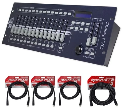 Chauvet DJ OBEY 70 Light/Fog DMX Lighting Controller+(3) 10ft.+25ft. DMX Cables - Image 1 of 4