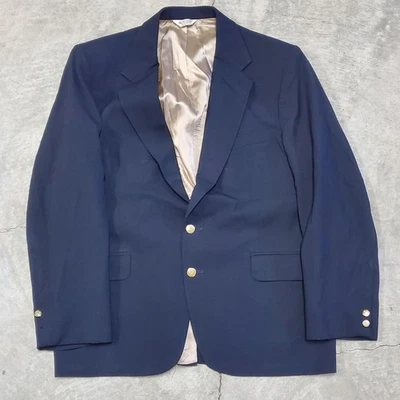 Blazer vintage Orvis 100 % lana azul marino con botones dorados y forro de seda Foto 1 de 4