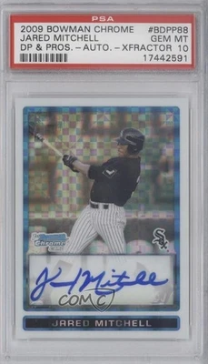 2009 Bowman Draft Prospects Chrome X-Fractor Jared Mitchell PSA 10 GEM MT Auto - Image 1 of 2