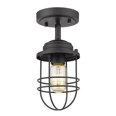 Golden Seaport 5" Ceiling Light in Black - Image 1 of 4