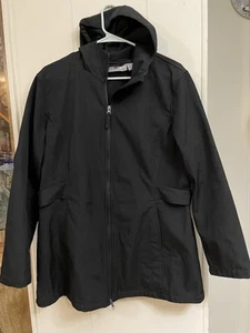 Free Tech Women's Wind/Rain Jacket Coat Hooded Black Size XL 16W-18W - Picture 1 of 7