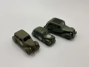 1/87 Oxford Diecast Corgi Military Staff Cars Lot of 3 Army WWII Green Diecast - Picture 1 of 6