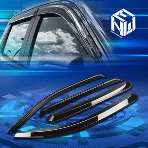 For 05-23 Toyota Tacoma Double/Crew Cab Black Window Visors Sun Rain Deflector - Picture 1 of 5