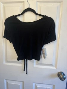 Black Short Sleeve Top NWT - Picture 1 of 6