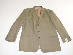 Club Room Men's Sport Coat Size 46 Regular NWT Tan Linen Cotton Blazer Jacket R