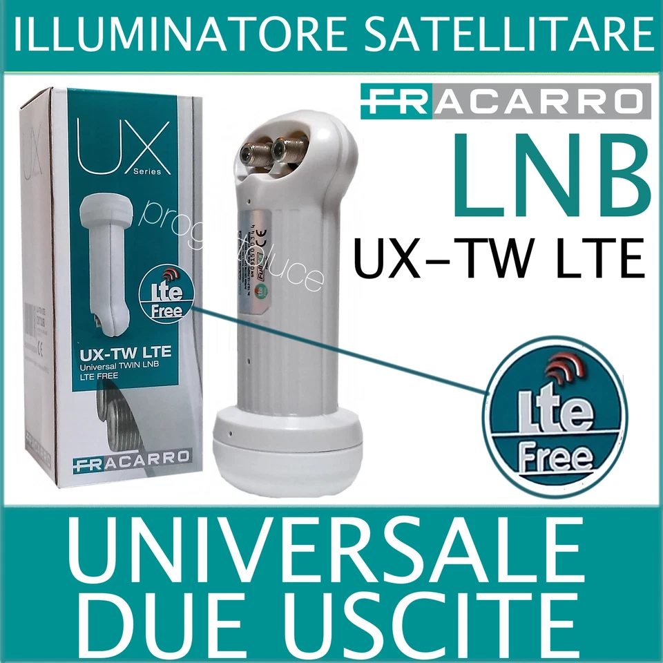 Fracarro Ux-tw UX TW Twin LNB 2 uscite LTE Illuminatore occhio Parabola Full HD