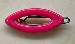 Vintage Little Girl’s Pink Bow Plastic Hair Barrette With Metal Clip Non Slip - Picture 1 of 5