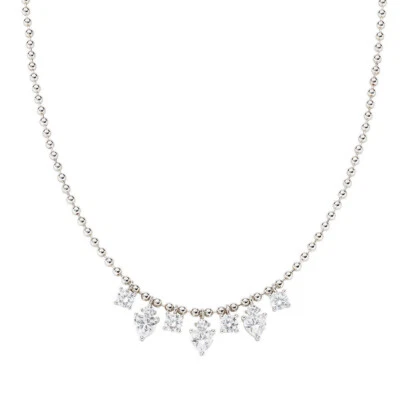 AMEN Collana Donna in Argento Con Zirconi e Cuori Bianchi CLPACUBBBZ3 - Immagine 1 di 2